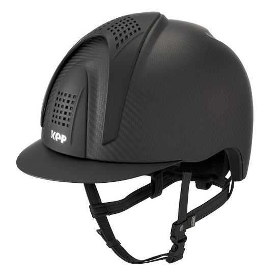 Carbon Riding Helmet E-Light Black Matt with Matt Black Inserts