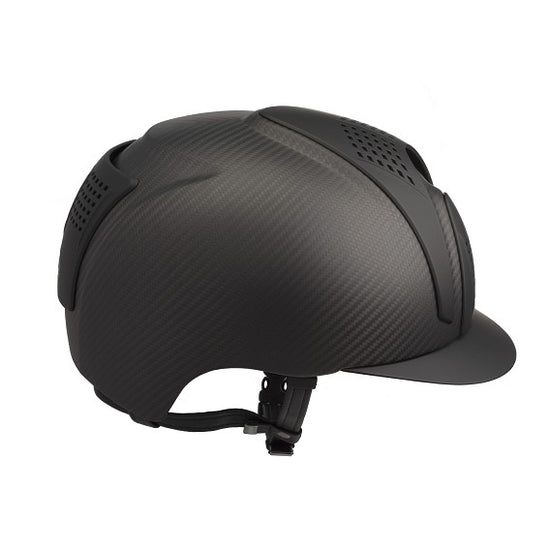 Carbon Riding Helmet E-Light Black Matt with Matt Black Inserts