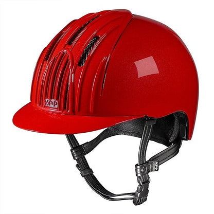 Red endurance riding helmet