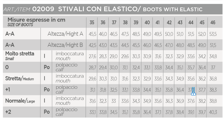 Pioneer Boots Size Chart