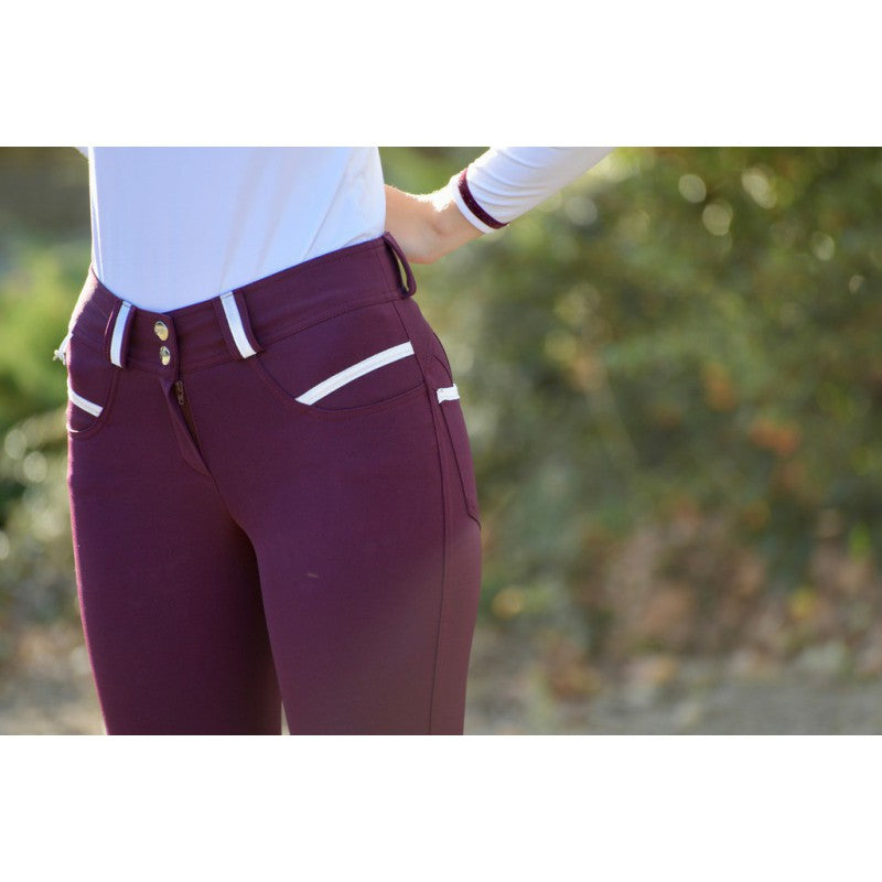 Plum breeches with knee patches