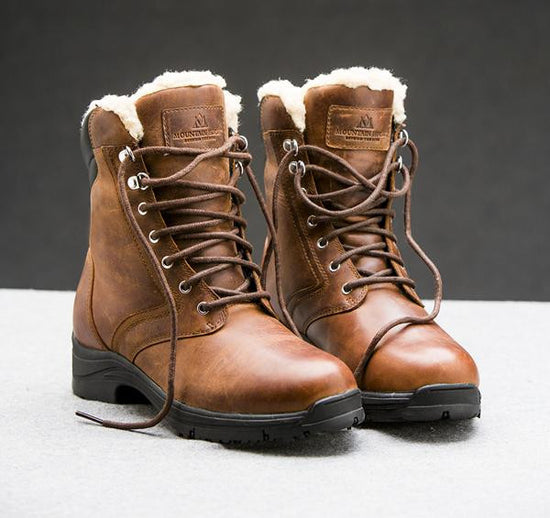 Winter laced leather boots