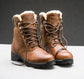 Winter laced leather boots